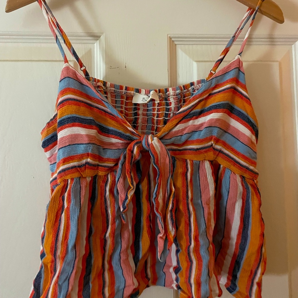 Colorful Cropped Tie Top